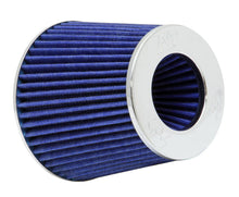 Load image into Gallery viewer, K&amp;N Universal Air Filter Chrome Round Tapered Blue - 4in Flange ID x 1.125in Flange Length x 5.5in H - Black Ops Auto Works