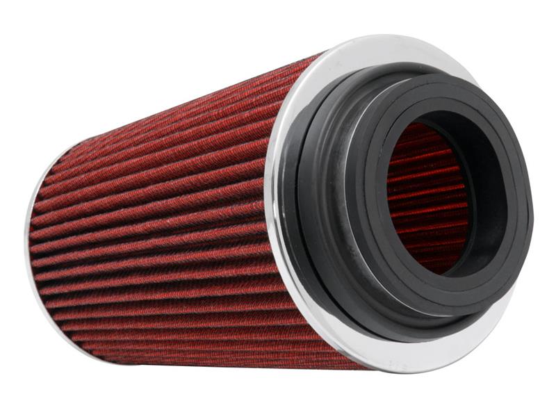 K&N Universal Air Filter Chrome Round Tapered Red -4in Flange ID x 1.125in Flange Length x 5.5in H K&N Engineering KNNRG-1002RD-L