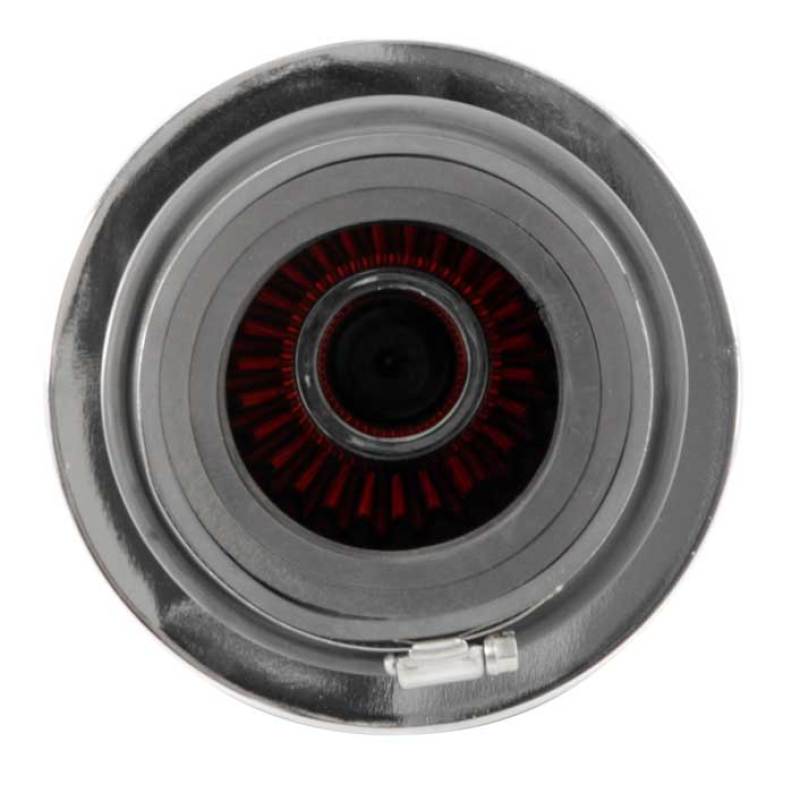 K&N Universal Air Filter Chrome Round Tapered Red - 4in Flange ID x 1.125in Flange Length x 9.5in H K&N Engineering KNNRG-1002RD