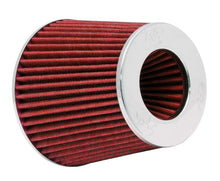 Load image into Gallery viewer, K&amp;N Universal Air Filter Chrome Round Tapered Red - 4in ID x 1.125in L x 5.5in H K&amp;N Engineering KNNRG-1001RD-L