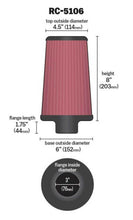 Load image into Gallery viewer, K&amp;N Universal ChromeRound Tapered Air Filter 3in Flange ID / 6in Base OD / 4.5in Top OD / 8in Height K&amp;N Engineering KNNRC-5106