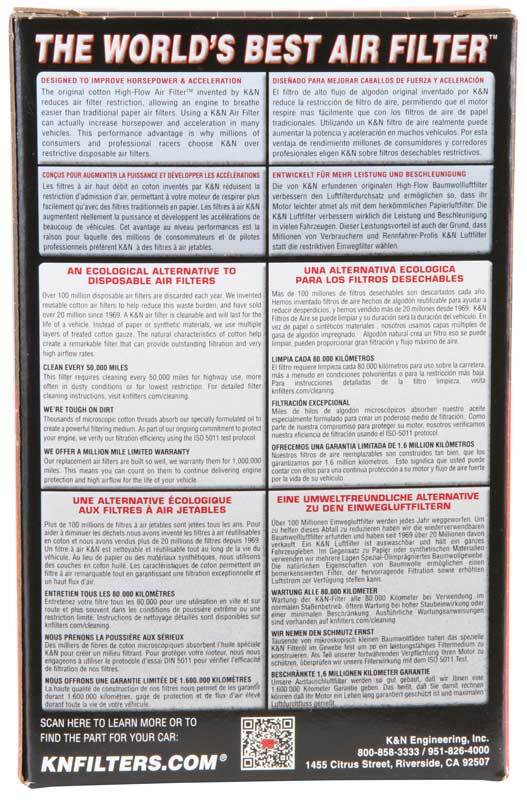 K&N Universal Clamp-On Air Filter - 2 1/4in 10 DEG FLG 3 1/2in OD 6in H K&N Engineering KNNRU-1090