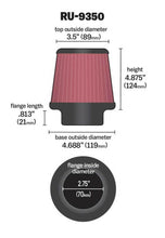 Load image into Gallery viewer, K&amp;N Universal Clamp-On Air Filter 2-3/4in FLG / 4-11/16in B / 3-1/2in T / 4-7/8in H K&amp;N Engineering KNNRU-9350