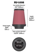 Load image into Gallery viewer, K&amp;N Universal Clamp-On Air Filter 4-1/2in FLG / 5-7/8in B / 4-1/2in T / 8-3/8in H K&amp;N Engineering KNNRU-1008