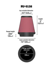 Load image into Gallery viewer, K&amp;N Universal Clamp-On Air Filter 6in FLG / 7-1/2in B / 4-1/2in T / 5in H K&amp;N Engineering KNNRU-5138