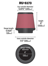 Load image into Gallery viewer, K&amp;N Universal Clamp-On Air Filter 6in FLG / 7-1/2in B / 5-7/8in T / 6in H K&amp;N Engineering KNNRU-5173