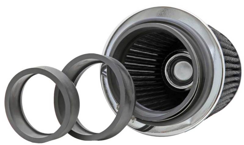K&N Universal Filter Chrome Round Tapered White - 4in Flange ID x 1.125in Flange Length x 5.5in H K&N Engineering KNNRG-1001WT