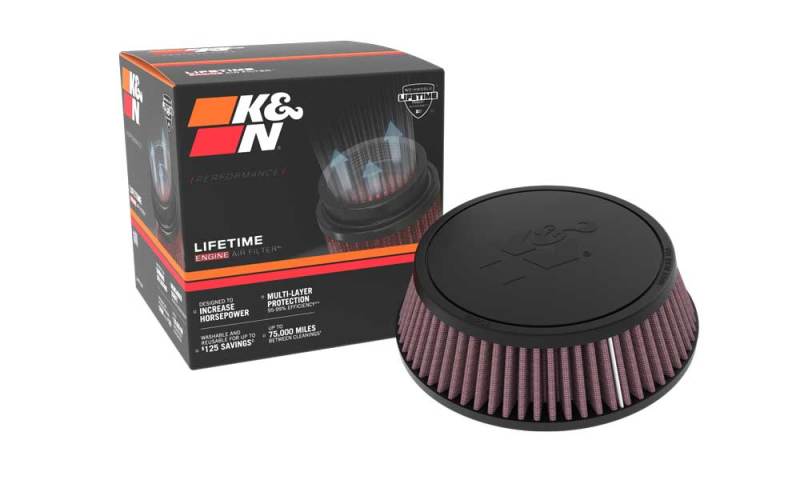 K&N Universal Rubber Filter 0.75in FLG 4.0625in OD 2.1875in Height K&N Engineering KNNRU-4480
