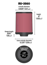 Load image into Gallery viewer, K&amp;N Universal Rubber Filter 2-1/4in FLG x 5-1/8in Base x 4-5/8in Top x 6in Height K&amp;N Engineering KNNRU-3560