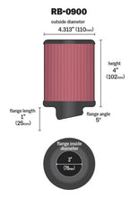 Load image into Gallery viewer, K&amp;N Universal Rubber Filter 3 inch 5 Degree FLG 4 1/2 inch OD 4 inch Height K&amp;N Engineering KNNRB-0900