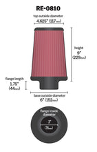 Load image into Gallery viewer, K&amp;N Universal Rubber Filter 3inch FLG / 6inch OD-B / 4-5/8inch OD-T / 9inch L K&amp;N Engineering KNNRE-0810