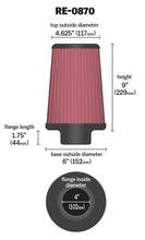 Load image into Gallery viewer, K&amp;N Universal Rubber Filter 4inch FLG / 6inch OD-B / 4-5/8inch OD-T / 9inch H K&amp;N Engineering KNNRE-0870