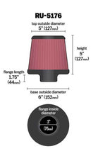 Load image into Gallery viewer, K&amp;N Universal Rubber Filter-Round Tapered 3in Flange ID x 6in Base OD x 6in Top OD x 5in H K&amp;N Engineering KNNRU-5176