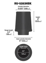 Load image into Gallery viewer, K&amp;N Universal Rubber Filter-Round Tapered 4.5in Flange ID x 8in Base OD x 6.625in Top OD x 8in H K&amp;N Engineering KNNRU-5283HBK