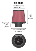 Load image into Gallery viewer, K&amp;N Universal Rubber Filter - Round Tapered 6in Base OD x 3in Flange ID x 6in H K&amp;N Engineering KNNRE-0930