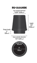 Load image into Gallery viewer, K&amp;N Universal Rubber Filter Round Tapered 6in Flange ID x 7.5in Base OD x 5.25in Top OD x 8in Height - Black Ops Auto Works