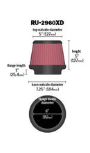 Load image into Gallery viewer, K&amp;N Universal Tapered Filter 6in Flange ID x 7.5in Base OD x 5in Top OD x 5in Height K&amp;N Engineering KNNRU-2960XD