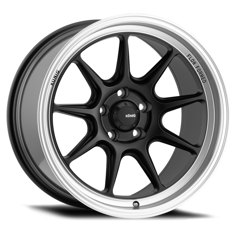 Konig Countergram 15x7.5 4x100 ET35 Matte Black / Matte Machined Lip Konig KNGCT75100355
