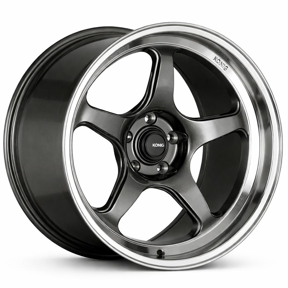 Konig Hyperspec 17x9 Anthracite Metallic wheel full view