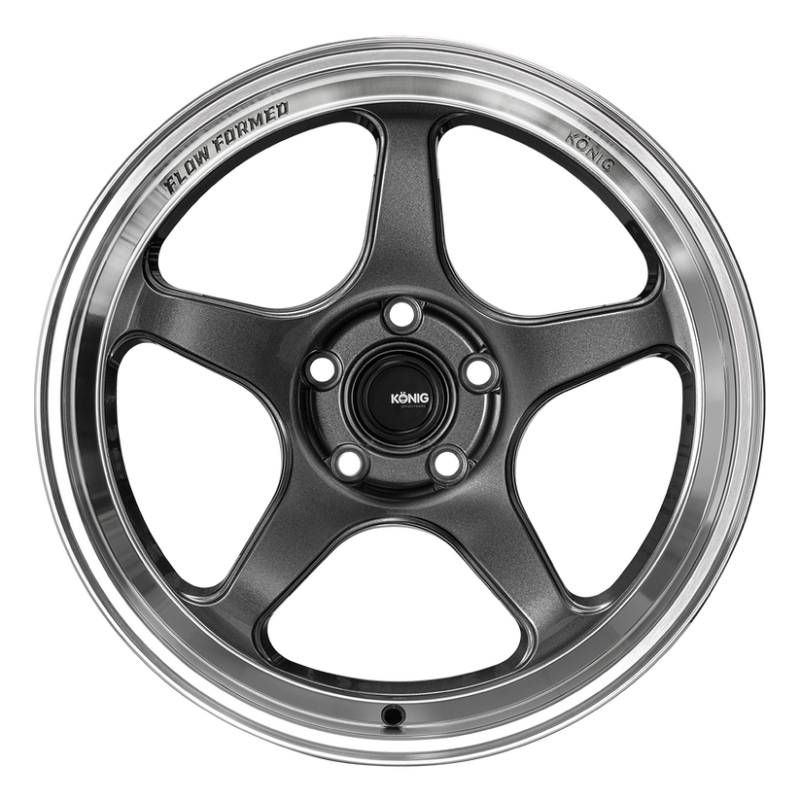 Konig Hyperspec 18x8 5X114.3 ET35 Anthracite Metallic Wheel w/ Mirror Machined Lip Konig KNGHP88514356