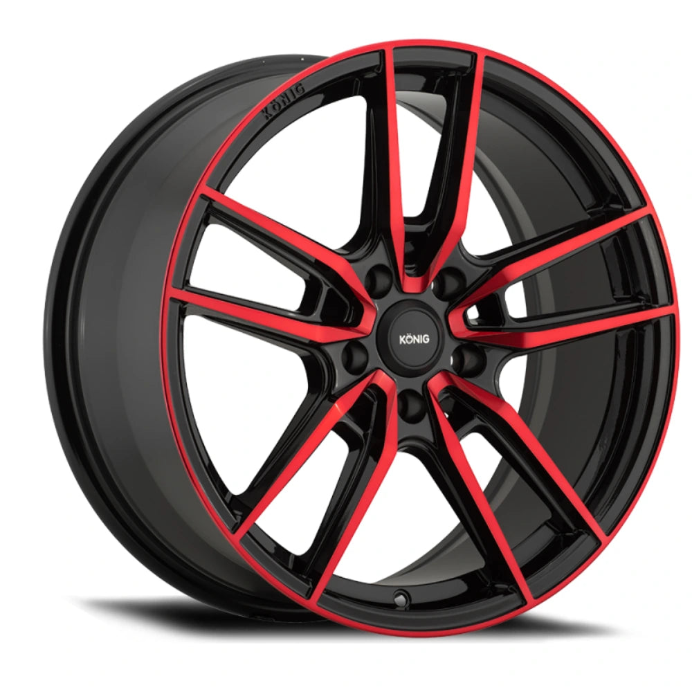 Konig Myth 19x8.5 5x114.3 ET40 Gloss Black w/ Red Tinted Clearcoat - Konig KNGMY8951440R
