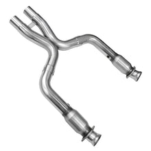Load image into Gallery viewer, 3 inch x 3 inch x 2-1/2 inch OEM green catted X-pipe from Kooks 1141H420 kit