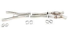 Load image into Gallery viewer, 3-inch GREEN catted X-pipe connection from Kooks 2161H631 installed under C6