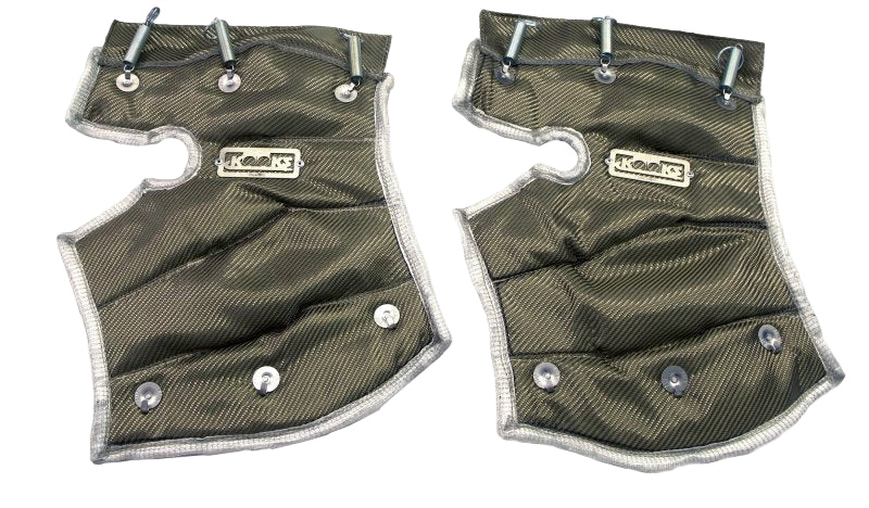 Kooks 218033B2 heat shield blankets for C8 Corvette Ultra GREEN catted pipes pair