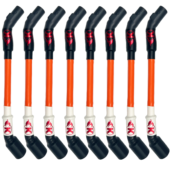 Kooks 750203 11mm orange spark plug wires with black ceramic boots for LSX car full set