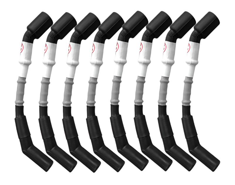Kooks 750204 11mm Spark Plug Wires Grey Black Boots LSX Truck SUV Van 8 Piece Set - Kooks Headers KSH750204