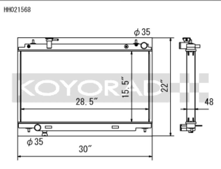 Koyo 03-06 Nissan 350Z 3.5L V6 Radiator - Black Ops Auto Works