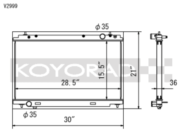 Koyo 07-08 Nissan 350Z VQ35HR (MT) Radiator - Black Ops Auto Works