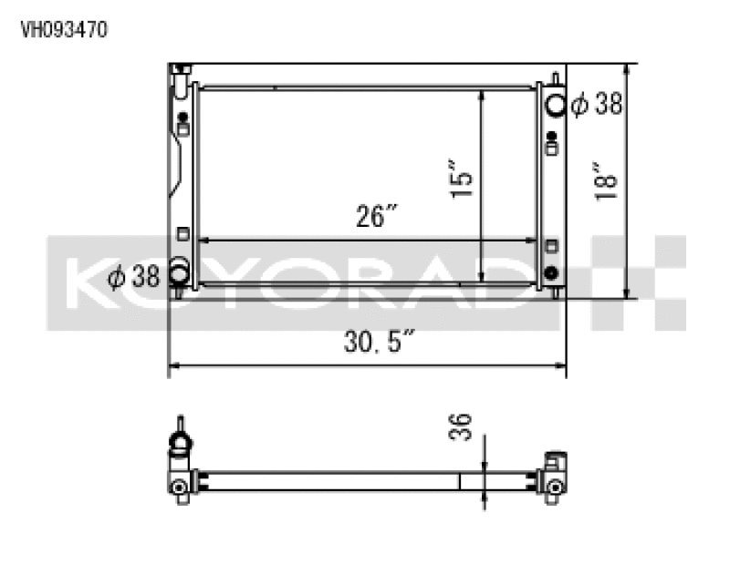 Koyo 17-22 Subaru Impreza 2.0L Non-Turbo / 18-22 Crosstrek 2.0/2.5L Non-Turbo Aluminum Radiator Koyo KOYVH093470