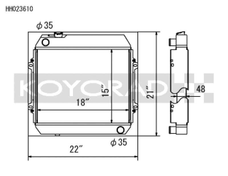 Koyo 68-72 Nissan Skyline L20 I6 MT (KGC10) Radiator (SK-C13 Required) Koyo KOYHH023610
