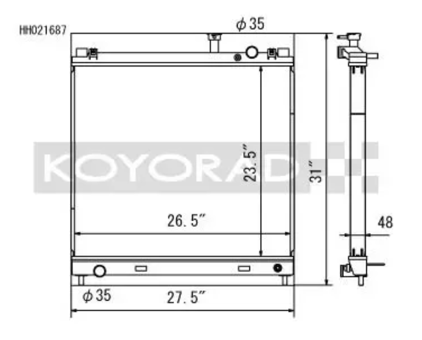 Koyo 04-13 Nissan Titan/Armade/QX56 5.6L V8 (Req. Trans Cooler) Radiator - Koyo HH021687
