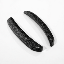 Load image into Gallery viewer, Pair of Huracan STO wind deflector uprights in forged carbon showing the marbled non directional pattern