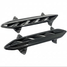Load image into Gallery viewer, Isolated pair of Black Ops Auto Works carbon fiber hood vents for Lamborghini Urus S and Performante, angled studio shot