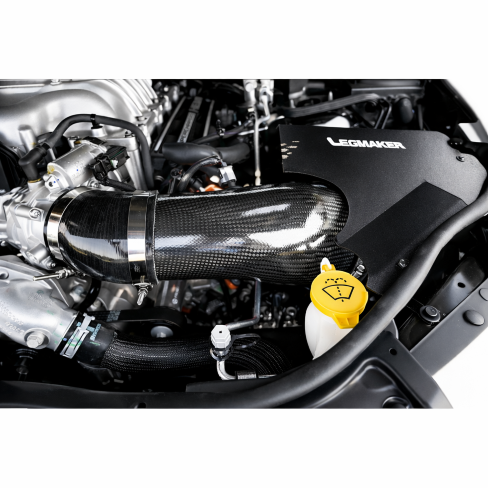 Legmaker carbon fiber intake installed in Hellcat engine bay