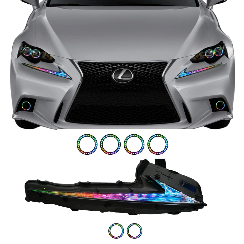 RGB Halo Kits S4 | B10 | B12x2| A20 | P2 - BX12 Lexus IS Multicolor Flow Series DRL Boards (2014-2020)