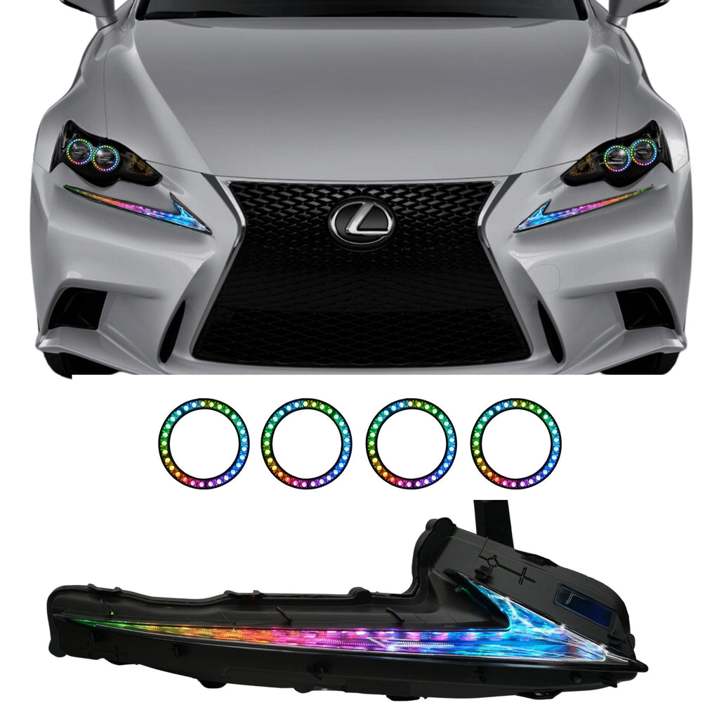 RGB Halo Kits S4 | B12x2 | A20 | P2 - BX12 Lexus IS Multicolor Flow Series DRL Boards (2014-2020)