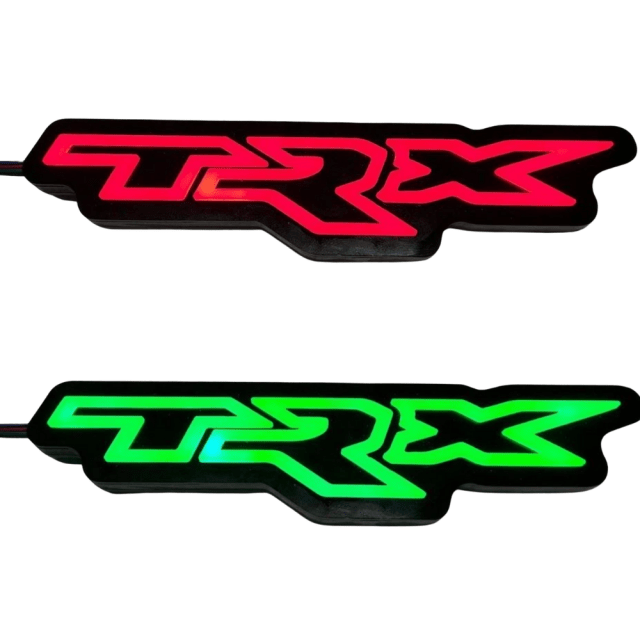 TRX RGB Illuminated LED Emblem Logo - RGB Halo Kits Multicolor Flow Series Color Chasing RGBWA LED headlight kit Oracle Lighting Trendz OneUpLighting Morimoto theretrofitsource AutoLEDTech Diode Dynamics