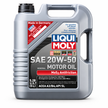 Load image into Gallery viewer, LIQUI MOLY MoS2 20W50 motor oil 5L bottle full view