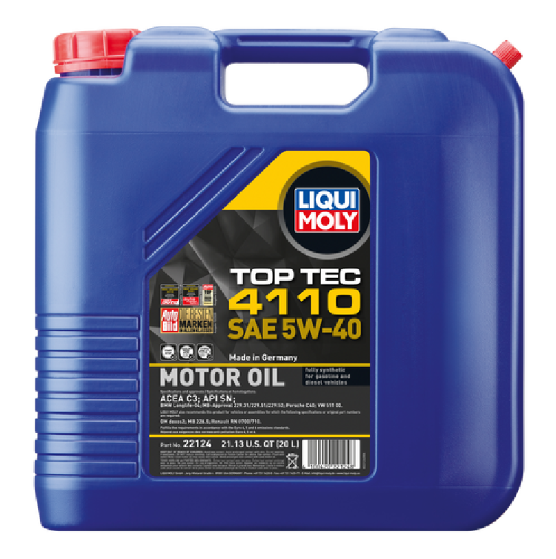 LIQUI MOLY 22124 Top Tec 4110 20L oil container full view