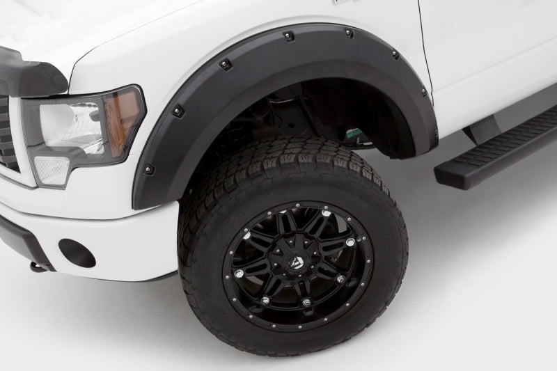 Lund 09-14 Ford F-150 (Ex Raptor) RX-Rivet Style Textured Elite Series Fender Flares - Black (4 Pc.) - Black Ops Auto Works