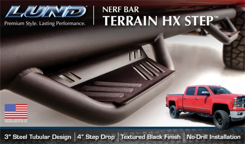 Lund 15-17 Chevy Colorado Crew Cab Terrain HX Step Nerf Bars - Black - Black Ops Auto Works