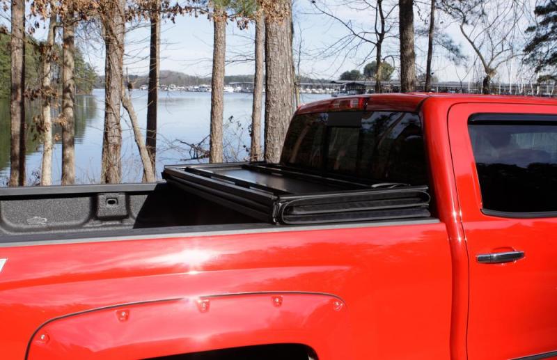 Lund 15-17 Chevy Colorado Fleetside (5ft. Bed) Hard Fold Tonneau Cover - Black - Black Ops Auto Works