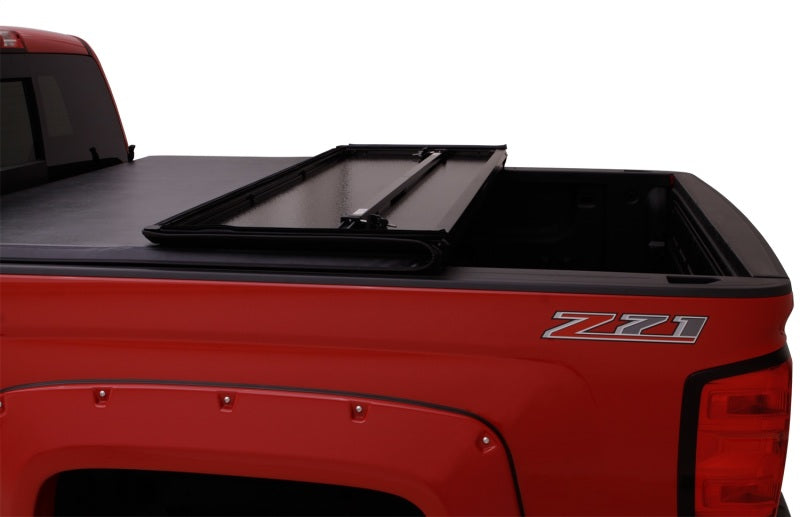Lund 15-17 Chevy Colorado Fleetside (5ft. Bed) Hard Fold Tonneau Cover - Black - Black Ops Auto Works