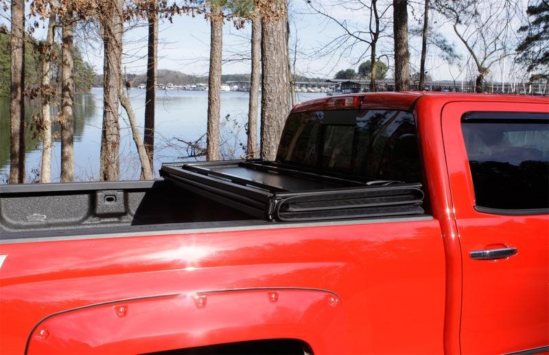Lund 15-18 Ford F-150 Styleside (5.5ft. Bed) Hard Fold Tonneau Cover - Black - Black Ops Auto Works