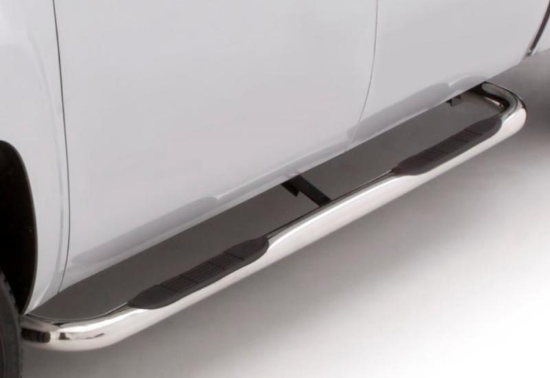 Lund 15-18 Ford F-150 SuperCrew 3in. Round Bent SS Nerf Bars - Polished - Black Ops Auto Works