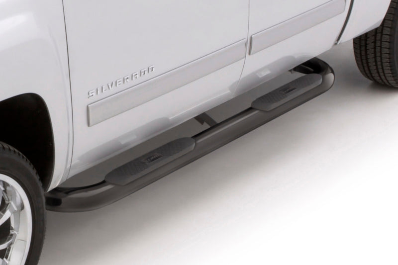 Lund 15-18 Ford F-150 SuperCrew 4in. Oval Curved Steel Nerf Bars - Black - Black Ops Auto Works